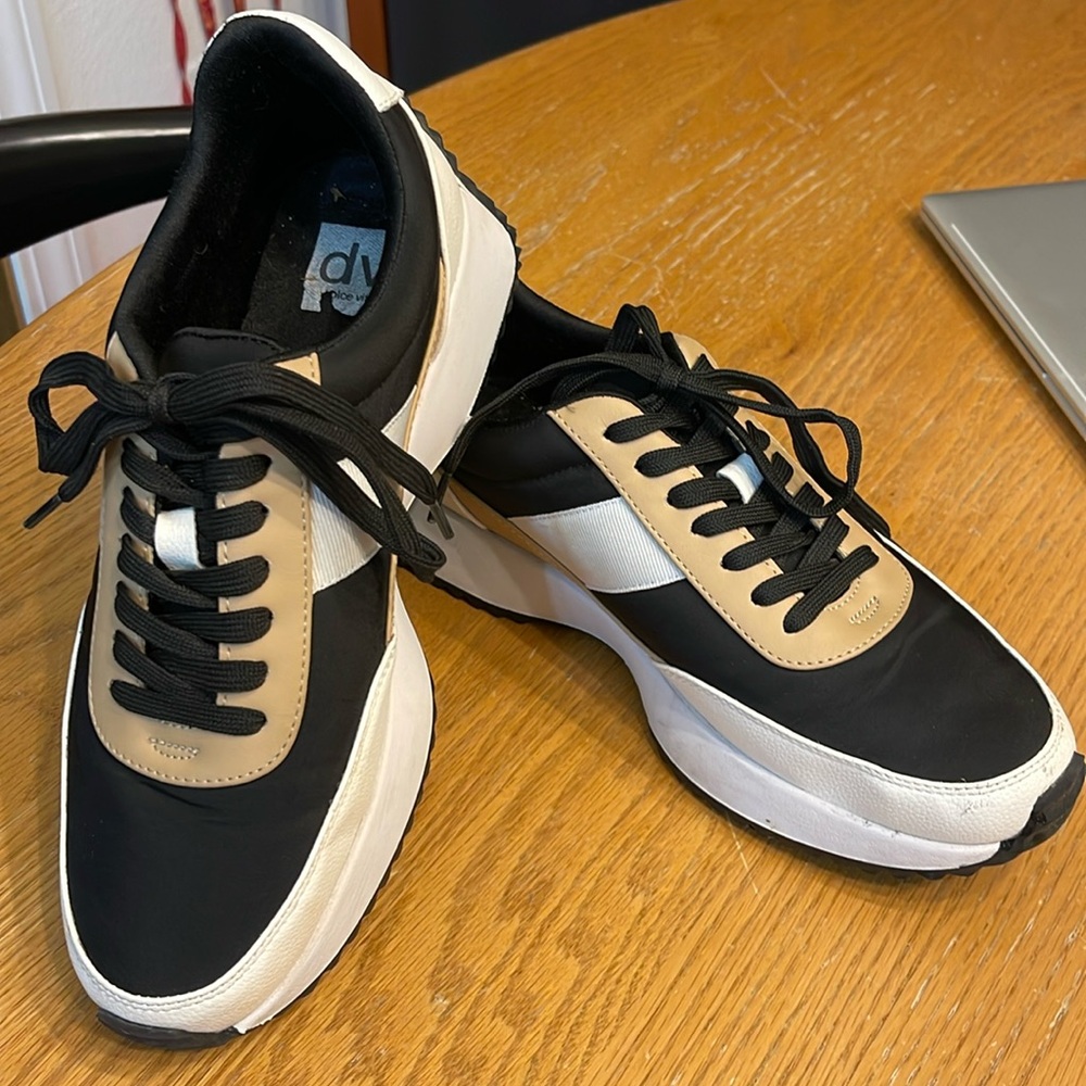 Black white camel colored shoes